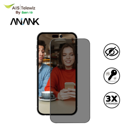 Anank ฟิล์มกระจกนิรภัยกันรอยหน้าจอ ฟิล์มกันมอง Privacy 2.5D 9H ติดง่าย ไร้คราบกาว ไร้ฟองอากาศ สําหรับ i-Phone 15 Series