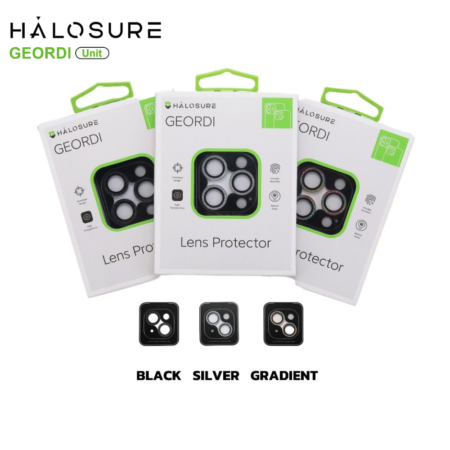 Halosure ฟิล์มกระจกป้องกันเลนส์กล้อง รุ่น Giltter ป้องกันการแตกร้าว 99.99% สําหรับ i-Phone 15 Series